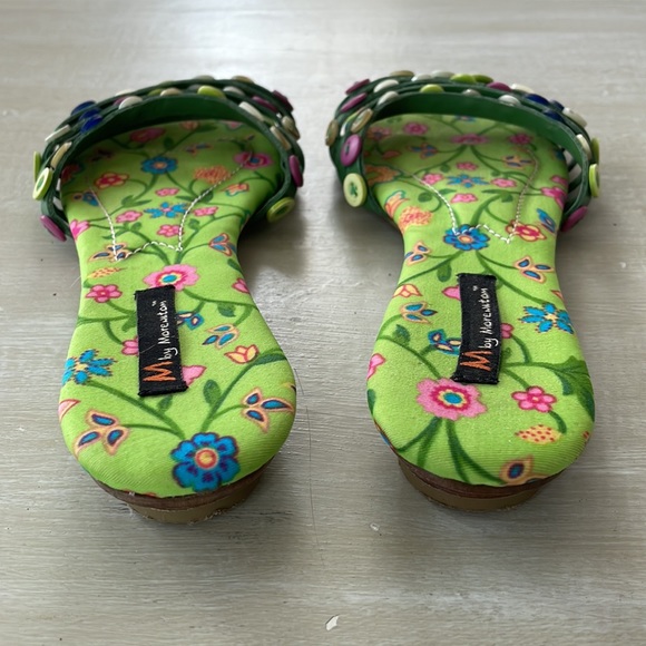 M by Morenatom green sandals with leather straps with button details, size 7 - Picture 4 of 8